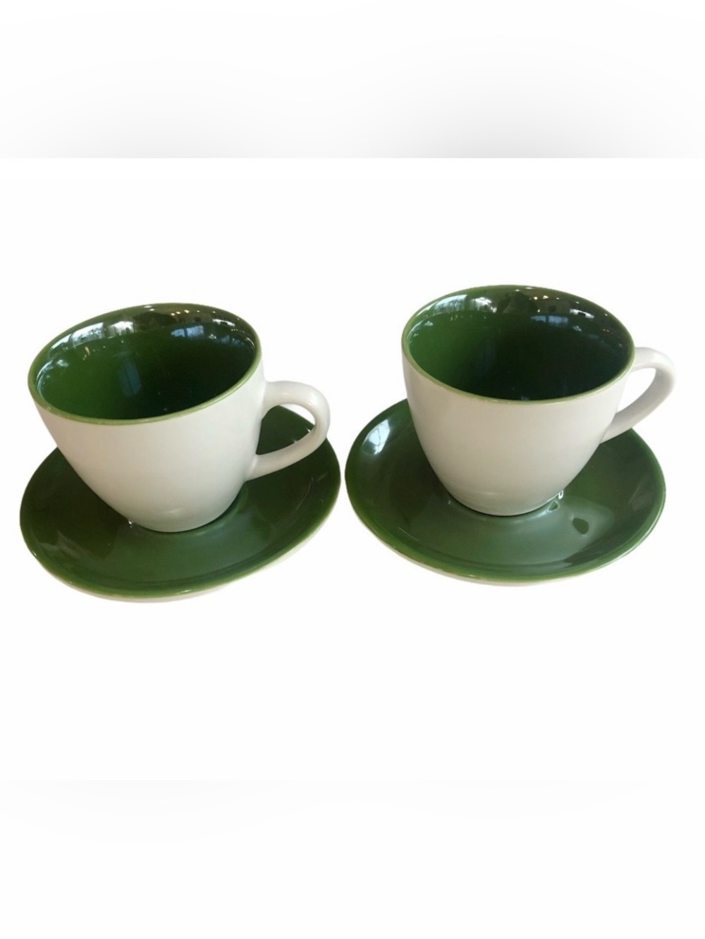 Starbucks Green Pearlescent Demi Cup and Saucer Set of 2